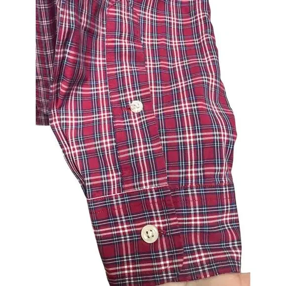 Ralph Lauren Blake 100% Two-Ply Cotton Men's Red Plaid Button Up XL - Picture 4 of 8